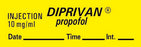 Timemed - Drug Label Anesthesia Label Tape Injection 10 mg/mL Diprivan Propofol Yellow 1/2 X 1-1/2 Inch - AN-155
