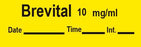 Timemed - Drug Label Anesthesia Label Tape Brevfital 10mg/mL Date_Time_Int_ Yellow 1/2 X 1-1/2 Inch - AN-41