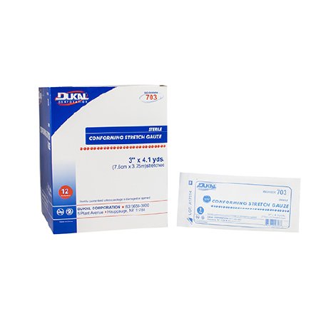 Dukal - Conforming Bandage Polyester / Rayon 1-Ply 3 Inch X 4.1Yard Roll Shape Sterile - 703