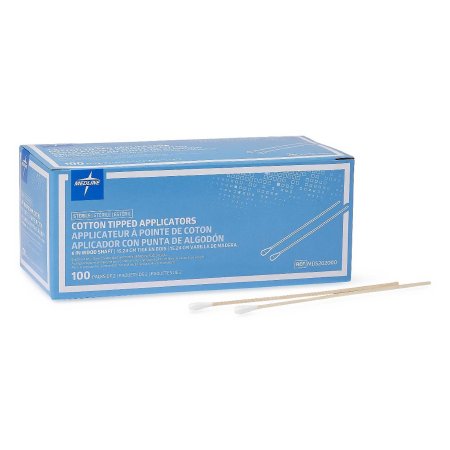 Medline - Swabstick Cotton Tip Wood Shaft 6 Inch Sterile 2 per Pack - MDS202000