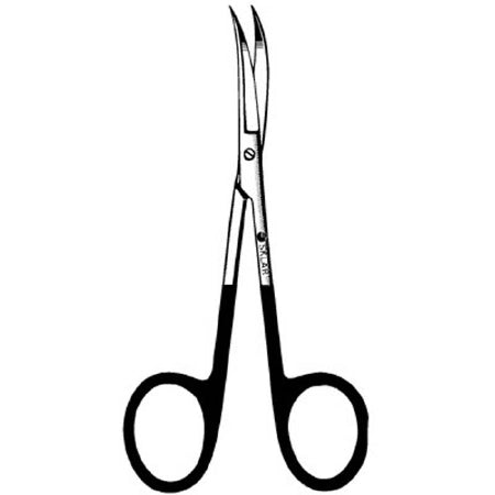 Sklar Iris Scissors Hone 4-1/2 Inch Length Or Grade Stainless Steel Finger Ring Handle Curved Sharp Tip / Sharp Tip - 15-3457