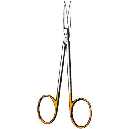 Sklar Edge - Iris Scissors 4-1/2 Inch Length OR Grade Stainless Steel / Tungsten Carbide NonSterile Finger Ring Handle Curved Sharp Tip / Sharp Tip - 16-2505