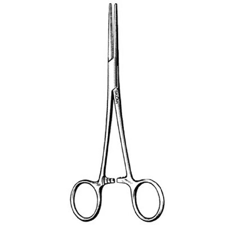 Sklar - Hemostatic Forceps Coller 5-1/2 Inch Length Surgical Grade Stainless Steel NonSterile Ratchet Lock Finger Ring Handle Straight - 17-3455