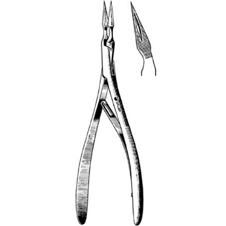 Sklar Splinter Forceps Virtus 6 Inch Surgical Grade Stainless Steel NonSterile NonLocking Thumb Handle Angled Serrated Tip - 19-3162