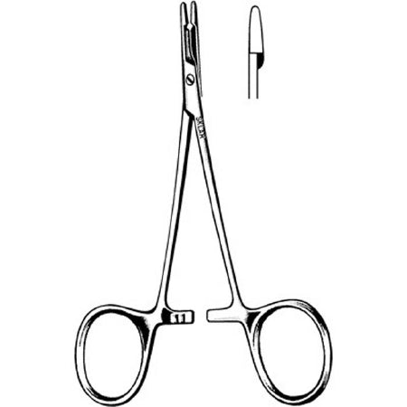 Sklar - Needle Holder 4-3/4 Inch Length Straight Smooth Tip Finger Ring Handle - 20-2748