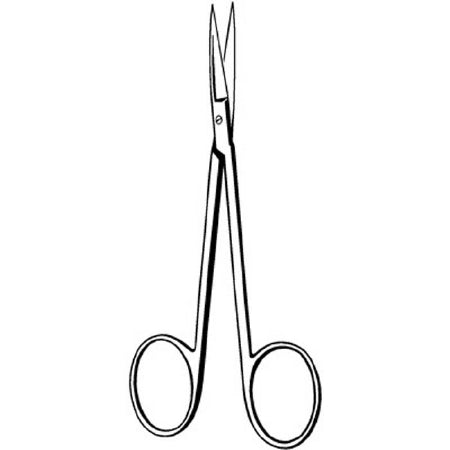 Econo - Iris Scissors 4-1/2 Inch Length Floor Grade Stainless Steel Finger Ring Handle Straight Sharp Tip / Sharp Tip - 21-104