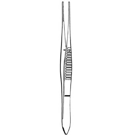 Sklar Econo Dressing Forceps Iris 4-1/4 Inch Floor Grade Stainless Steel NonSterile NonLocking Thumb Handle Straight Serrated Tips - 21-123