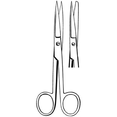 Sklar Econo Operating Scissors 5-1/2 Inch Length Floor Grade Stainless Steel Finger Ring Handle Straight Sharp/Blunt - 21-272