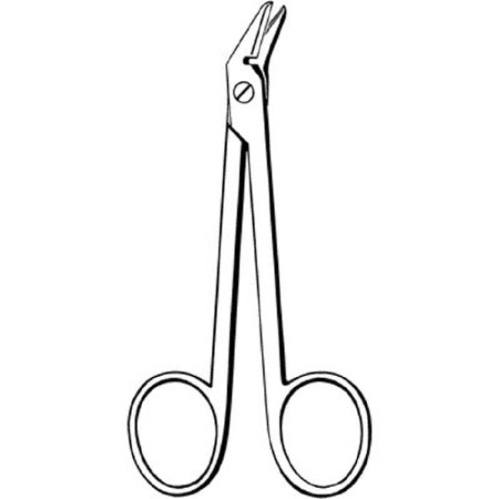Sklar Econo Wire Cutting Scissors 4-1/2 Inch Length Floor Grade Stainless Steel Finger Ring Handle Angled Blunt/Blunt - 21-364