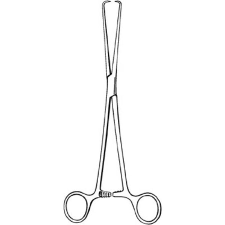 Econo - Tenaculum Forceps Schroeder 9 Inch Length Floor Grade Pakistan Stainless Steel NonSterile Ratchet Lock Finger Ring Handle Straight - 21-386