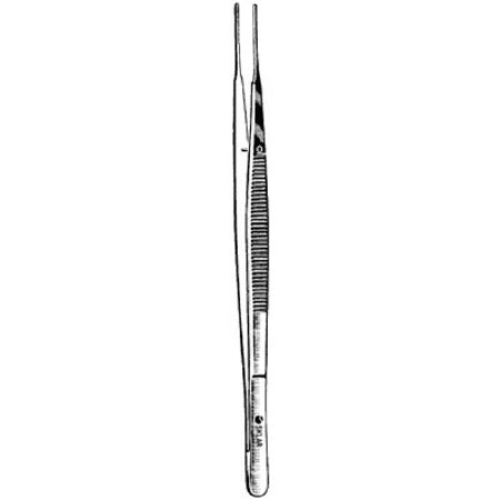 Sklar - Dressing Forceps Gerald 7 Inch Length OR Grade Stainless Steel NonSterile NonLocking Thumb Handle Straight Serrated Tips - 47-1180