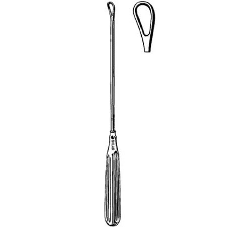 Sklar - Uterine Curette Thomas 11 Inch Length Fluted Handle Size 2 Tip Blunt Curved Fenestrated Tip - 90-5432