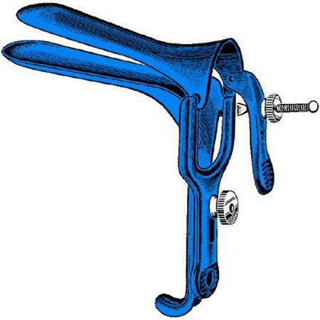 Sklar Sklar Blue Electrosurgical Vaginal Speculum Graves NonSterile Premium OR Grade Coated Stainless Steel Large Double Blade Duckbill Reusable Without Light Source Capability - 91-5064