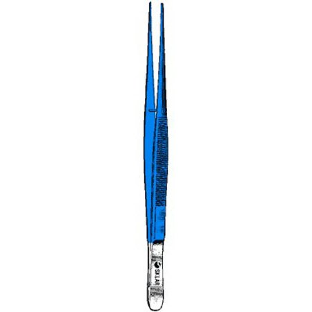 Sklar Sklar Blue Electrosurgical Forceps Potts-Smith 10 Inch Premium OR Grade Coated Stainless Steel NonSterile NonLocking Thumb Handle Straight Serrated Tip - 91-5412