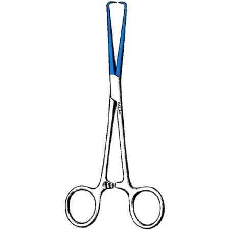 Sklar Sklar Blue Electrosurgical Tenaculum Forceps Schroeder 10 Inch Premium OR Grade Coated Stainless Steel NonSterile Ratchet Lock Finger Ring Handle Straight - 91-5452