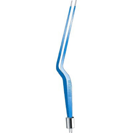 Sklar - Bipolar Forceps Hardy 8 Inch Length OR Grade Coated Stainless Steel NonSterile NonLocking Bayonet Handle Angled 1 mm Tips - 91-6105
