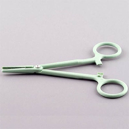 Sklar Hemostatic Forceps 5-1/4 Inch Floor Grade Plastic NonSterile Ratchet Lock Finger Ring Handle Straight Blunt Serrated Tips - 96-2907