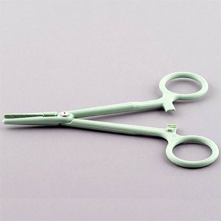 Sklar - Hemostatic Forceps 5-1/4 Inch Length Floor Grade Plastic NonSterile Ratchet Lock Finger Ring Handle Straight Blunt Serrated Tips - 96-2907