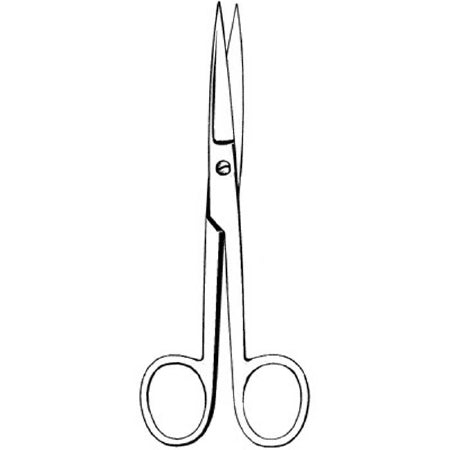 Merit - Operating Scissors 5-1/2 Inch Length Office Grade Stainless Steel NonSterile Finger Ring Handle Straight Sharp Tip / Sharp Tip - 97-275