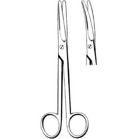 Sklar Merit Dissecting Scissors Mayo 5-1/2 Inch Length Office Grade Stainless Steel NonSterile Finger Ring Handle Curved Blunt/Blunt - 97-312