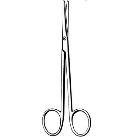 Merit - Dissecting Scissors Metzenbaum 5-3/4 Inch Length Office Grade Stainless Steel NonSterile Finger Ring Handle Straight Blunt Tip / Blunt Tip - 97-335