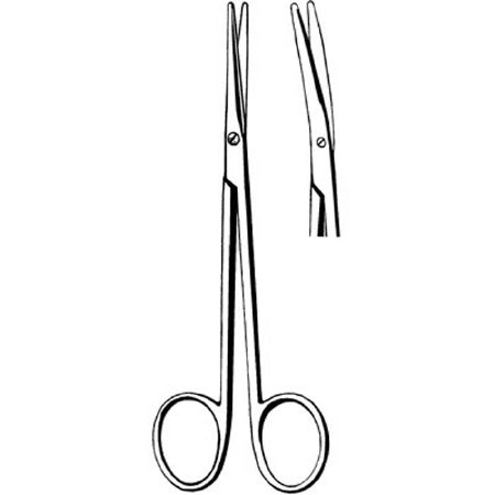 Merit - Dissecting Scissors Metzenbaum 7 Inch Length Office Grade Stainless Steel NonSterile Finger Ring Handle Curved Blunt Tip / Blunt Tip - 97-340