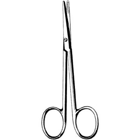 Merit - Strabismus Scissors 4-1/2 Inch Length Office Grade Stainless Steel Finger Ring Handle Straight Sharp Tip / Sharp Tip - 97-360