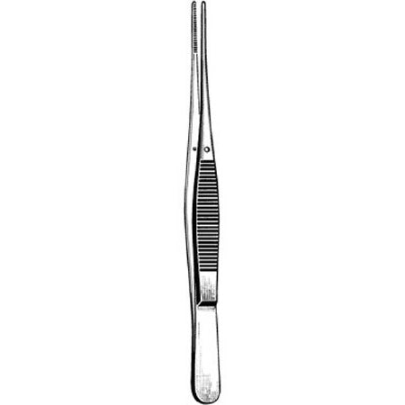 Sklar Merit Dressing Forceps Semken 5 Inch Physician Grade Stainless Steel NonSterile NonLocking Thumb Handle Straight Serrated Tip - 97-749