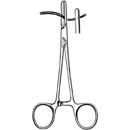 Econo - Tube Occluding Forceps 7 Inch Length Floor Grade Pakistan Stainless Steel NonSterile Ratchet Lock Finger Ring Handle Straight Blunt Smooth Tips - 21-598