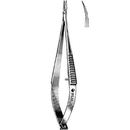 Sklar - Operating Scissors Vannas 3 Inch Length OR Grade Stainless Steel NonSterile Thumb Handle with Spring Curved Sharp Tip / Sharp Tip - 64-1951