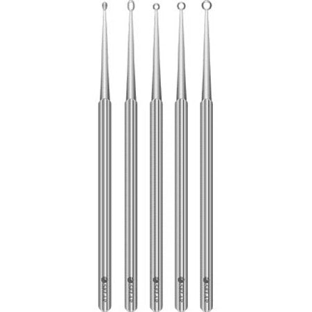 Sklar - Ear Curette Set 5-3/4 Inch Length Solid Round Handle Assorted Tip Sizes - 96-1035