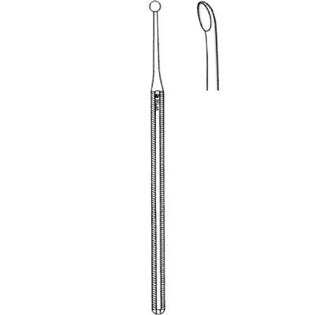 Sklar Sklar Dermal Curette Verucca 5 Inch Length Single-ended Solid Octagon Handle 4 mm Tip Curved Left Blunt Round Cup Tip - 97-0564