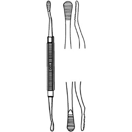 Sklar Bone File Double End #12 Pattern Plain Serrated On Both Heads - 97-1620