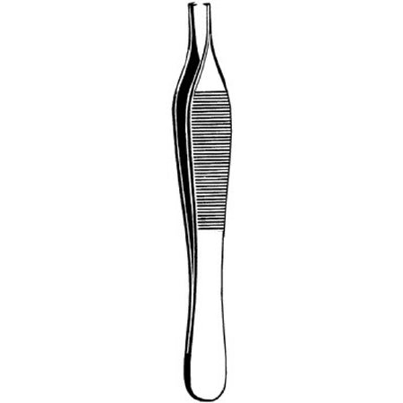 Sklar Merit Dressing Forceps Adson 4-3/4 Inch Physician Grade Stainless Steel NonSterile NonLocking Thumb Handle Straight Serrated Tips w/1 X 2 Teeth - 97-775
