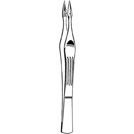 Merit - Splinter Forceps Carmalt 4-1/2 Inch Length Mid Grade Stainless Steel NonSterile NonLocking Thumb Handle Straight Pointed Tip - 97-791