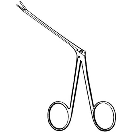 Merit - Ear Forceps Hartmann-Alligator 6-1/2 Inch Length Mid Grade Stainless Steel NonSterile NonLocking Finger Ring Handle Straight Blunt Serrated Tips - 98-232