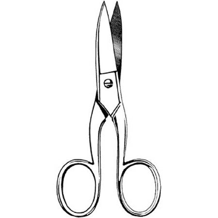 Merit - Nail Scissors Straight Jaws 4-1/2 Inch Length Stainless Steel - 98-496