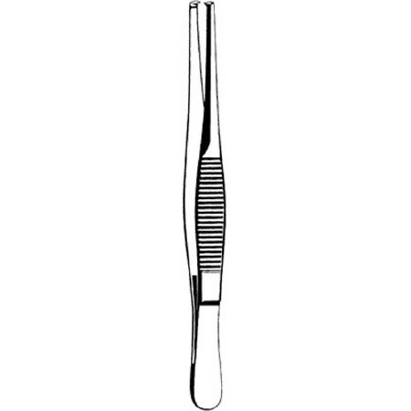 Sklar - Dressing Forceps 5-1/2 Inch Length Floor Grade Stainless Steel NonSterile NonLocking Thumb Handle Straight Serrated Tips with 1 X 2 Teeth - 21-762