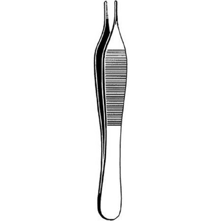 Sklar Econo Dressing Forceps Adson 4-3/4 Inch Floor Grade Stainless Steel NonSterile NonLocking Thumb Handle Straight Serrated Tips - 21-771