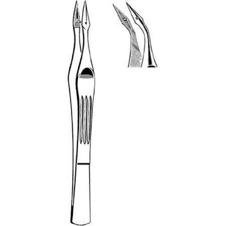 Sklar - Splinter Forceps Carmalt 4-1/2 Inch Length Floor Grade Stainless Steel NonSterile NonLocking Thumb Handle Angled - 21-793