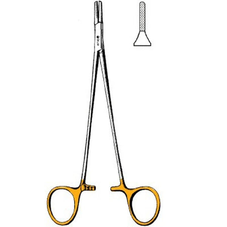 Sklar Sklar TC Needle Holder 5 Inch Straight Micro Serrated Tips Finger Ring Handle - 21-8012