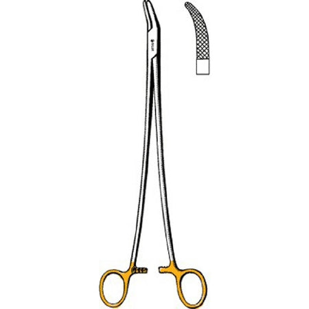 Sklar Sklar TC Needle Holder 10 Inch Curved, Serrated Tip Finger Ring Handle - 21-8061