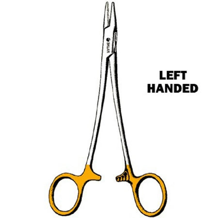 Sklar - Needle Holder 6 Inch Length Straight Serrated Tip Finger Ring Handle - 21-9016