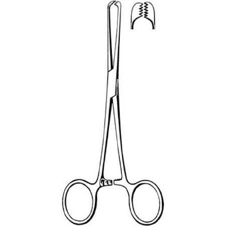 Econo - Tissue Grasping Forceps Allis 6 Inch Length Floor Grade Pakistan Stainless Steel NonSterile Ratchet Lock Finger Ring Handle Straight 5 X 6 Teeth - 21-934
