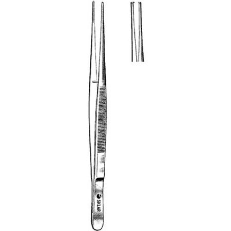 Sklar - Tissue Forceps Potts-Smith 10 Inch Length OR Grade Stainless Steel NonSterile NonLocking Thumb Handle Straight Smooth Tips with 1 X 2 Teeth - 52-3410
