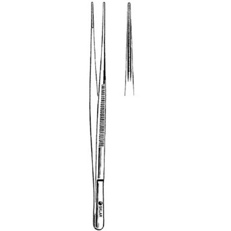 Sklar Sklar Tissue Forceps DeBakey 9-1/2 Inch Premium OR Grade Stainless Steel NonSterile NonLocking Thumb Handle Straight Blunt 1.5 mm Jaws w/1 X 2 Rows of Fine Atraumatic Teeth - 52-5095