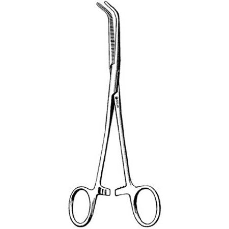 Sklar Sklar Hemostatic Forceps Mixter 9-1/4 Inch Premium OR Grade Stainless Steel NonSterile Ratchet Lock Finger Ring Handle Angled 90° Heavy Serrated Jaws - 55-2892