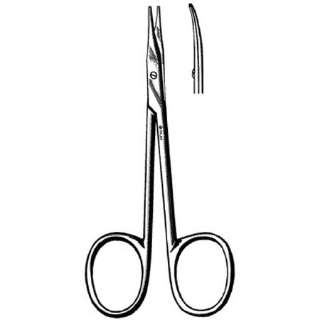 Sklar - Tenotomy Scissors Stevens 4-1/2 Inch Length OR Grade Stainless Steel Finger Ring Handle Curved Sharp Tip / Sharp Tip - 22-1241