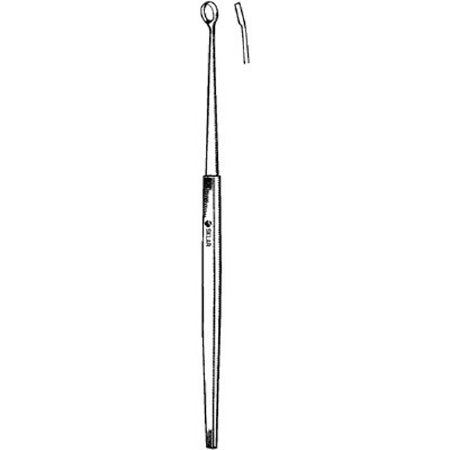 Sklar - Dermal Curette Cannon 5-3/4 Inch Length Solid Handle Size 1 Tip Straight Fenestrated Oval Tip with Sharp Edge - 06-4003