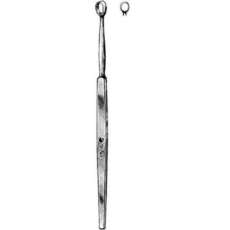 Sklar Sklar Dermal Curette Fox 5-1/2 Inch Length Single-ended Solid Flat Handle 2 mm Tip Straight Fenestrated Round Tip - 817201